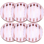 TALERZYKI JEDNORAZOWE PAPIEROWE ROSE GOLD RÓŻOWE W PASKI EKOLOGICZNE 6szt