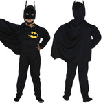 STRÓJ BATMAN PRZEBRANIE DLA CHŁOPCA NA BAL 3w1 GRUBY MIĘŚNIE MASKA KOSTIUM