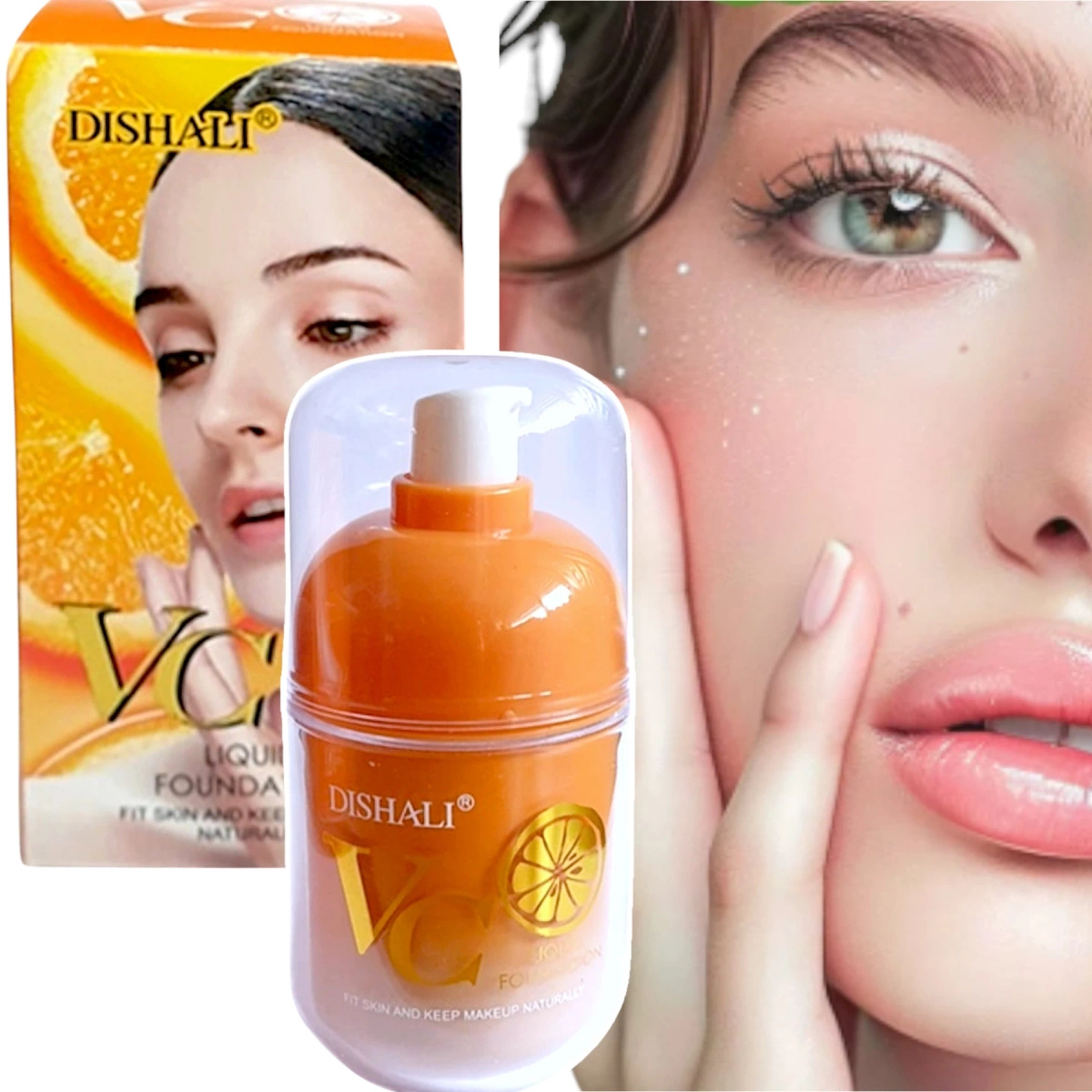 DISHALI LEKKI PODKŁAD Z WITAMINĄ C NATURALNY EFEKT IDEALNE KRYCIE NAWILŻA