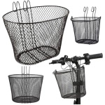 KOSZYK KOSZ NA ROWER ROWEROWY PRZEDNI WIESZANY CZARNY METALOWY 30CM