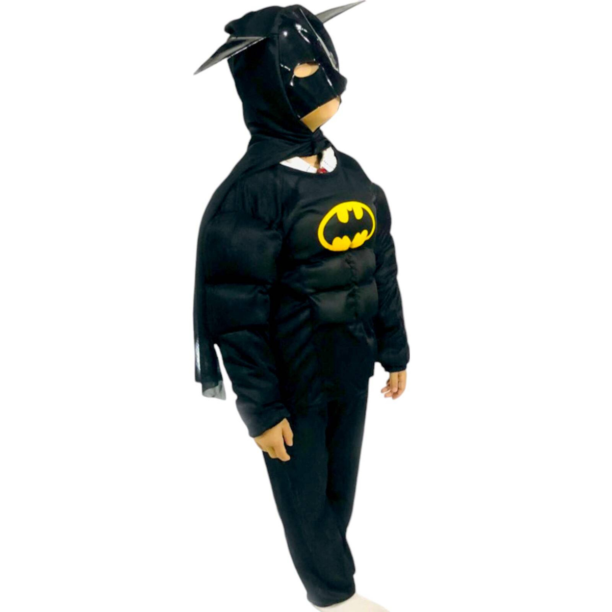 STRÓJ BATMAN PRZEBRANIE DLA CHŁOPCA NA BAL 3w1 GRUBY MIĘŚNIE MASKA KOSTIUM