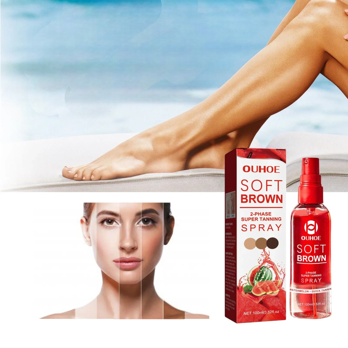 OLEJEK DO OPALANIA W SPRAYU ARBUZOWY SOFT BROWN 100 ml LEKKA FORMUŁA