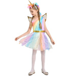 STRÓJ DLA DZIEWCZYNKI JEDNOROŻEC SUKIENKA KOSTIUM OPASKA ROZMIAR 130 NA BAL