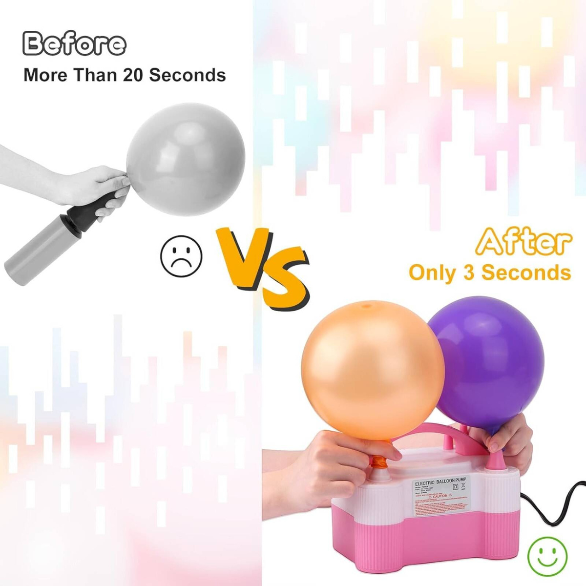 POMPKA ELEKTRYCZNA DO BALONÓW 2 DYSZE PROFESJONALNA SZYBKA WYDAJNA 600W