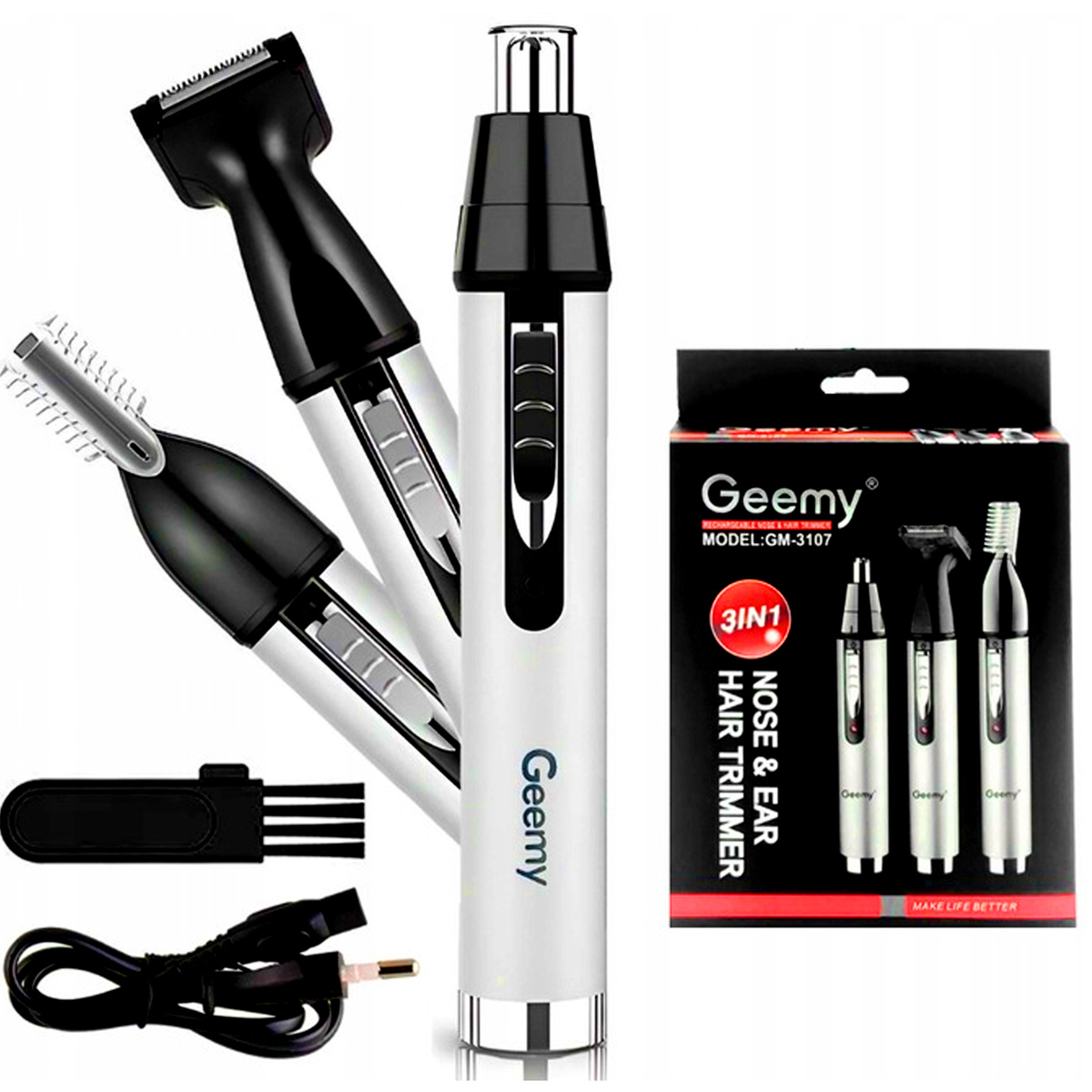 TRYMER MASZYNAKA DO GOLENIA BRODY BRWI NOSA I USZU 3W1 GEEMY NA WALENTYNKI