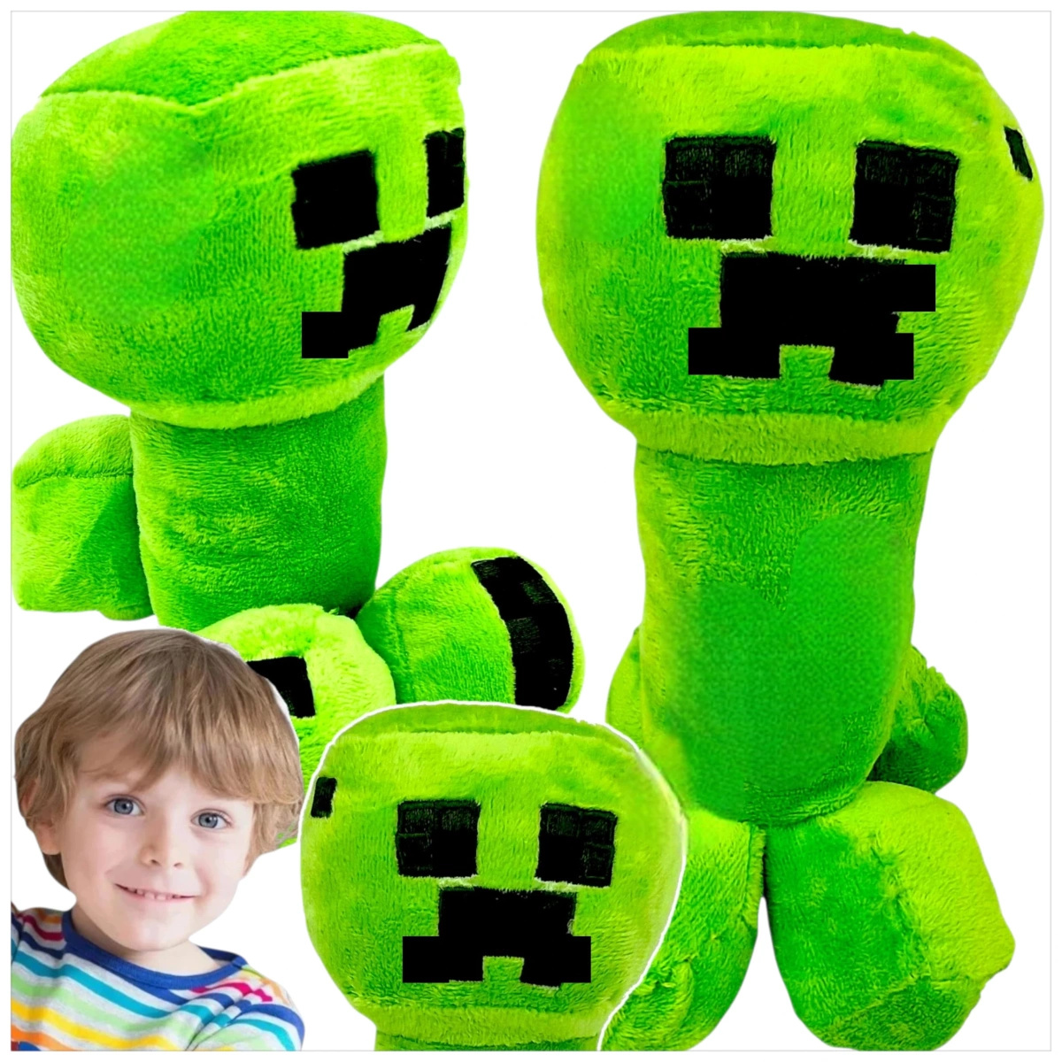 MINECRAFT PLUSZOWA MASKOTKA Z GRY PLUSZAK PRZYTULANKA DUŻY PLUSZAK CREEPER 