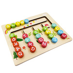 DREWNIANA GRA MONTESORRI MEMORY PAMIĘĆ UKŁADANKA LICZBY I LITERY KULKI