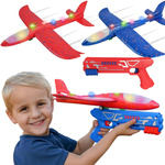 PISTOLET WYRZUTNIA SAMOLOTÓW ZE ŚWIATŁEM RZUTKA SAMOLOT STYROPIANOWY LED