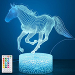 Lampka Nocna Biurkowa dla Dzieci Koń Konik Horse 16 LED 3D + Pilot