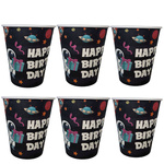 KUBKI PAPIEROWE KOSMOS ZESTAW NA URODZINY DLA DZIECI 6szt. JEDNORAZOWE EKO