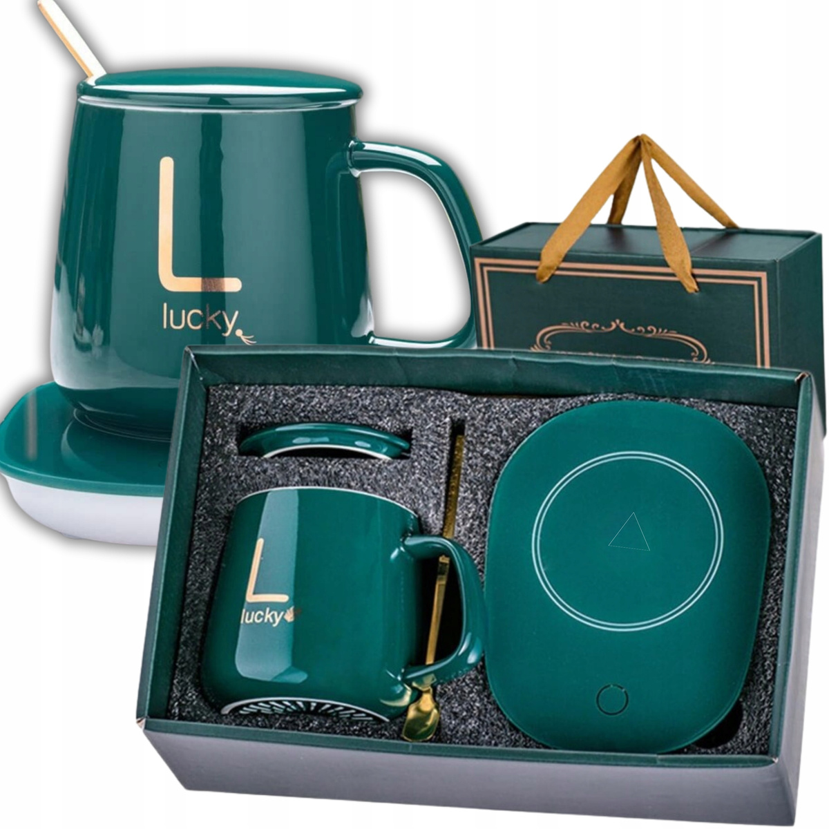 PODGRZEWACZ DO KUBKA KAWY HERBATY ZESTAW 5w1 Kubek z Podgrzewaczem