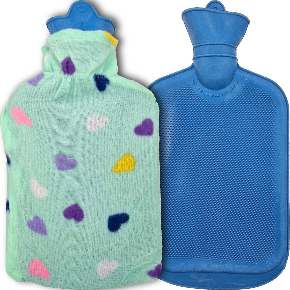 TERMOFOR GUMOWY W PLUSZOWYM POKROWCU ROZGRZEWACZ CIEPŁY MIŁY 2 LITRY WODY