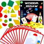 MONTESSORI DREWNIANE PUZZLE KARTY ZE WZORAMI UKŁADANKA EDUKACYJNA KLOCKI