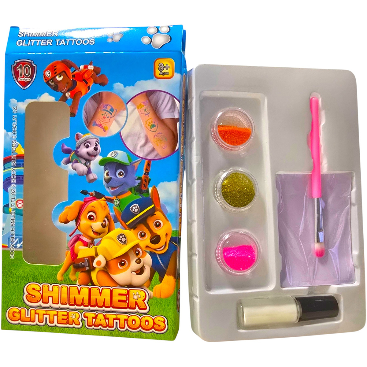 TATUAŻE PSI PATROL ZESTAW DO TWORZENIA TATUAŻY BROKATOWYCH SZABLONY TATOO