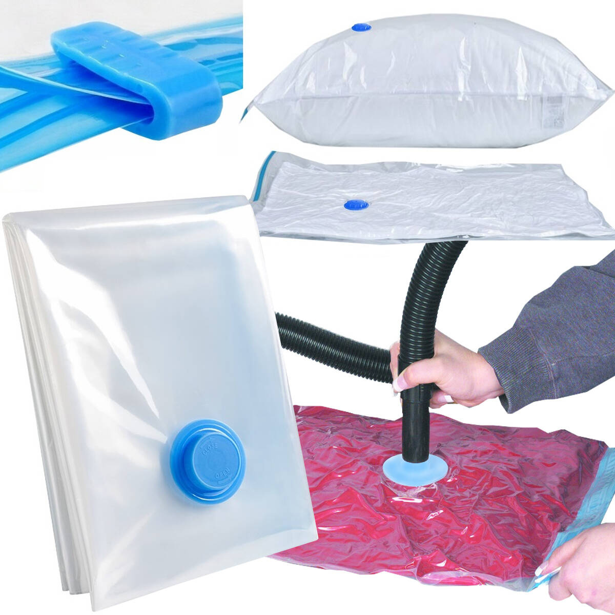 WOREK PRÓŻNIOWY 60 x  80 CM DUŻY GRUBY NA UBRANIA POŚCIEL WORKI PRÓŻNIOWE