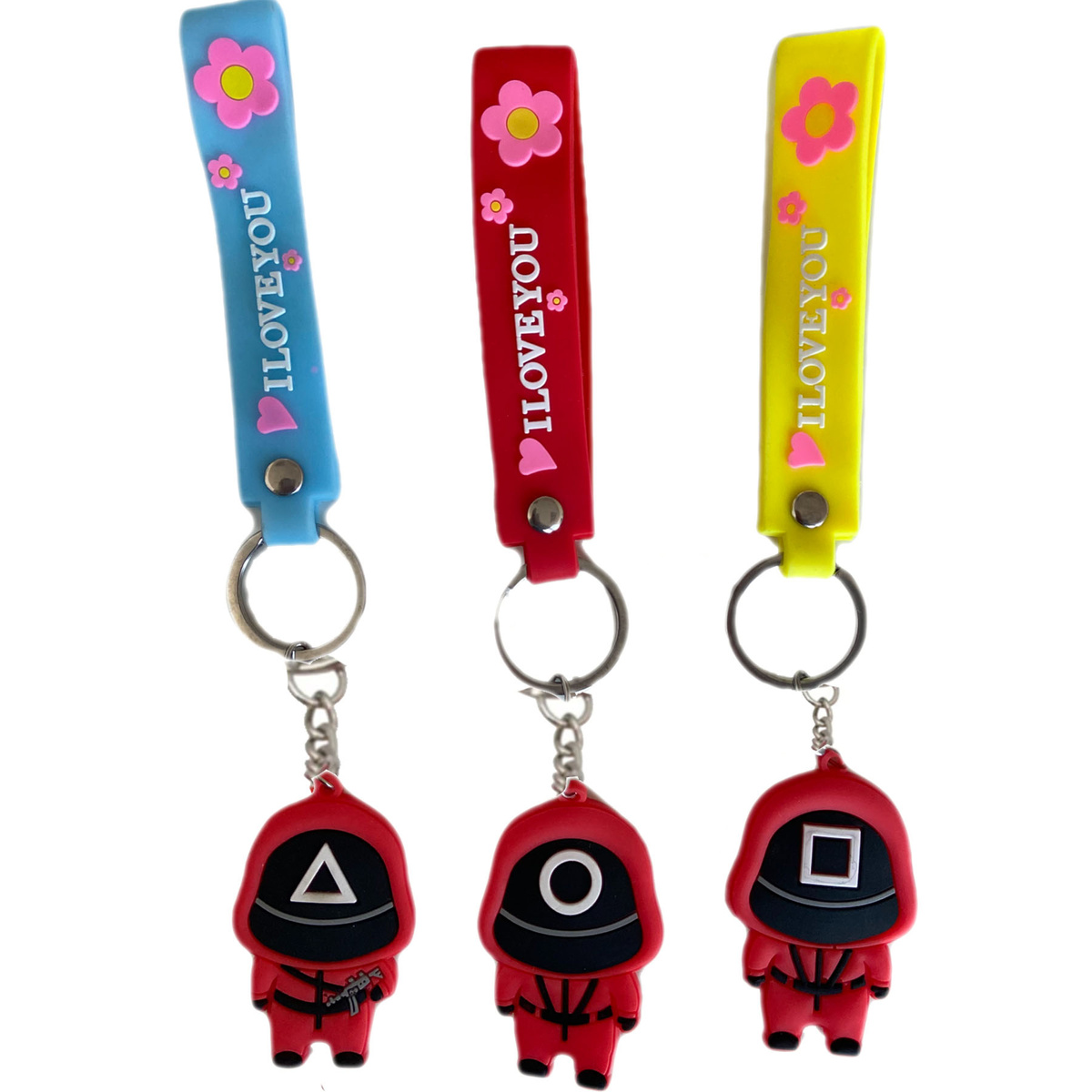 SQUID GAME BRELOCZEK DO KLUCZY STRAŻNIK KWADRAT WISIOREK GUMOWY 