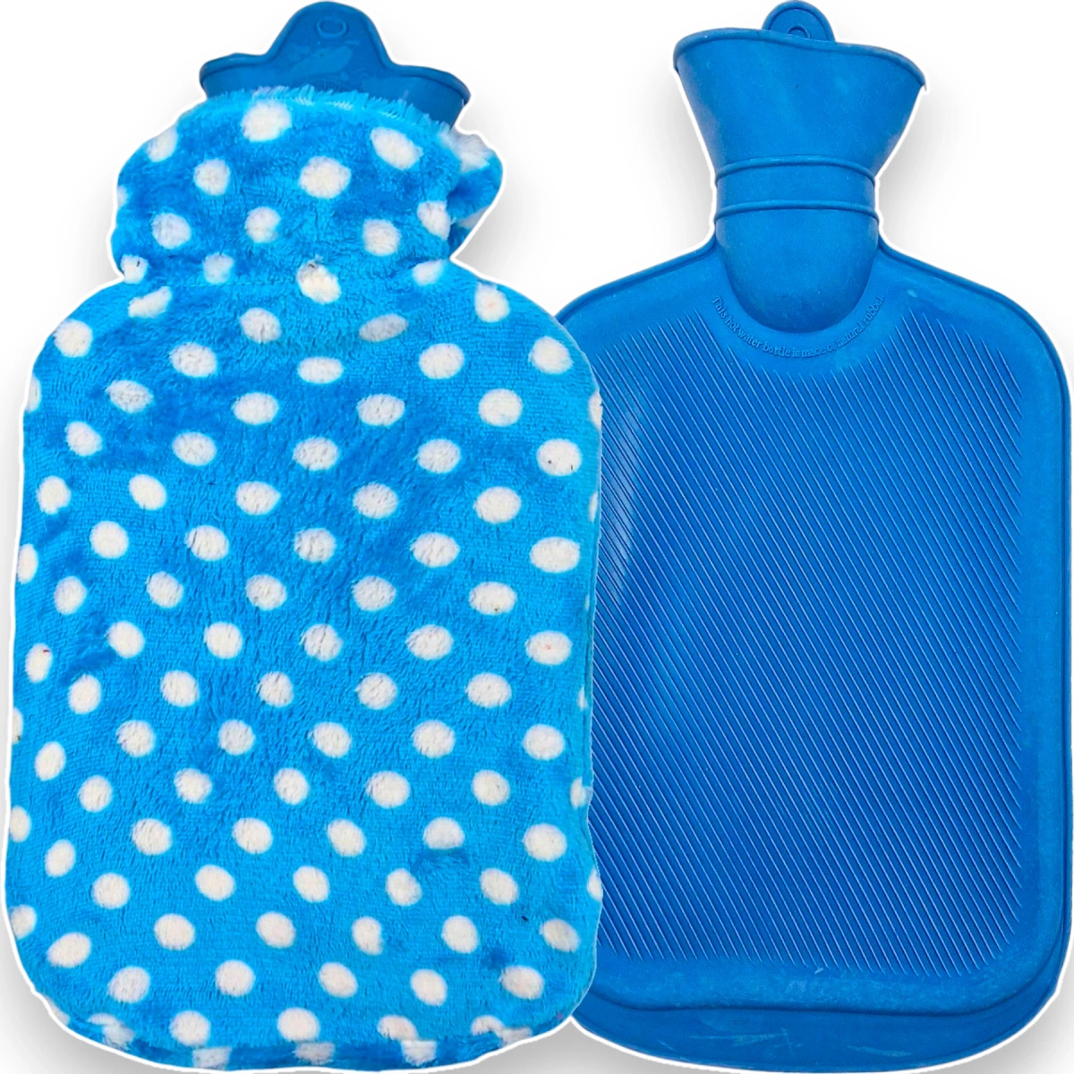 TERMOFOR GUMOWY W PLUSZOWYM POKROWCU ROZGRZEWACZ CIEPŁY MIŁY 2 LITRY WODY