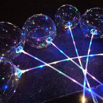 KOLOROWY BALON LED ŚWIECĄCY DUŻY MOCNY ŚWIATEŁKA NA PATYKU DEKORACJA ŚWIECI