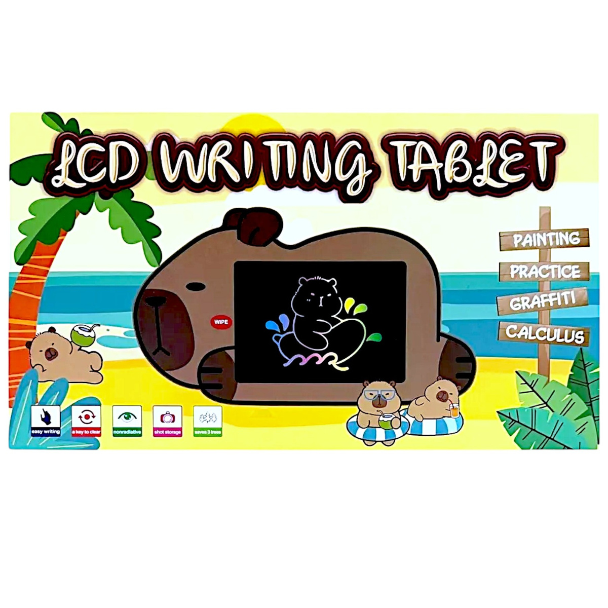 KAPIBARA TABLET DO RYSOWANIA DLA DZIECI TABLICA EDUKACYJNA KOLOROWY EKRAN 
