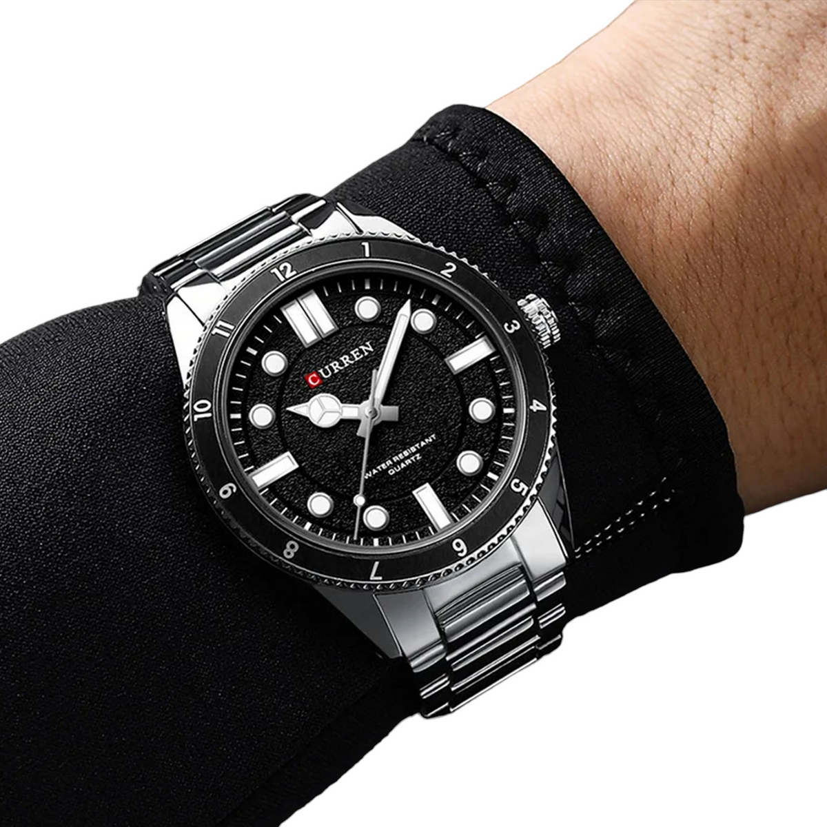 NOWOCZESNY ELEGANCKI ZEGAREK MĘSKI CURREN STAL NIERDZEWNA STYL DIVER KOLORY