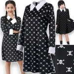SUKIENKA WEDNESDAY ADDAMS PRZEBRANIE NA HALLOWEEN W CZASZKI KOSTIUM rozm XL