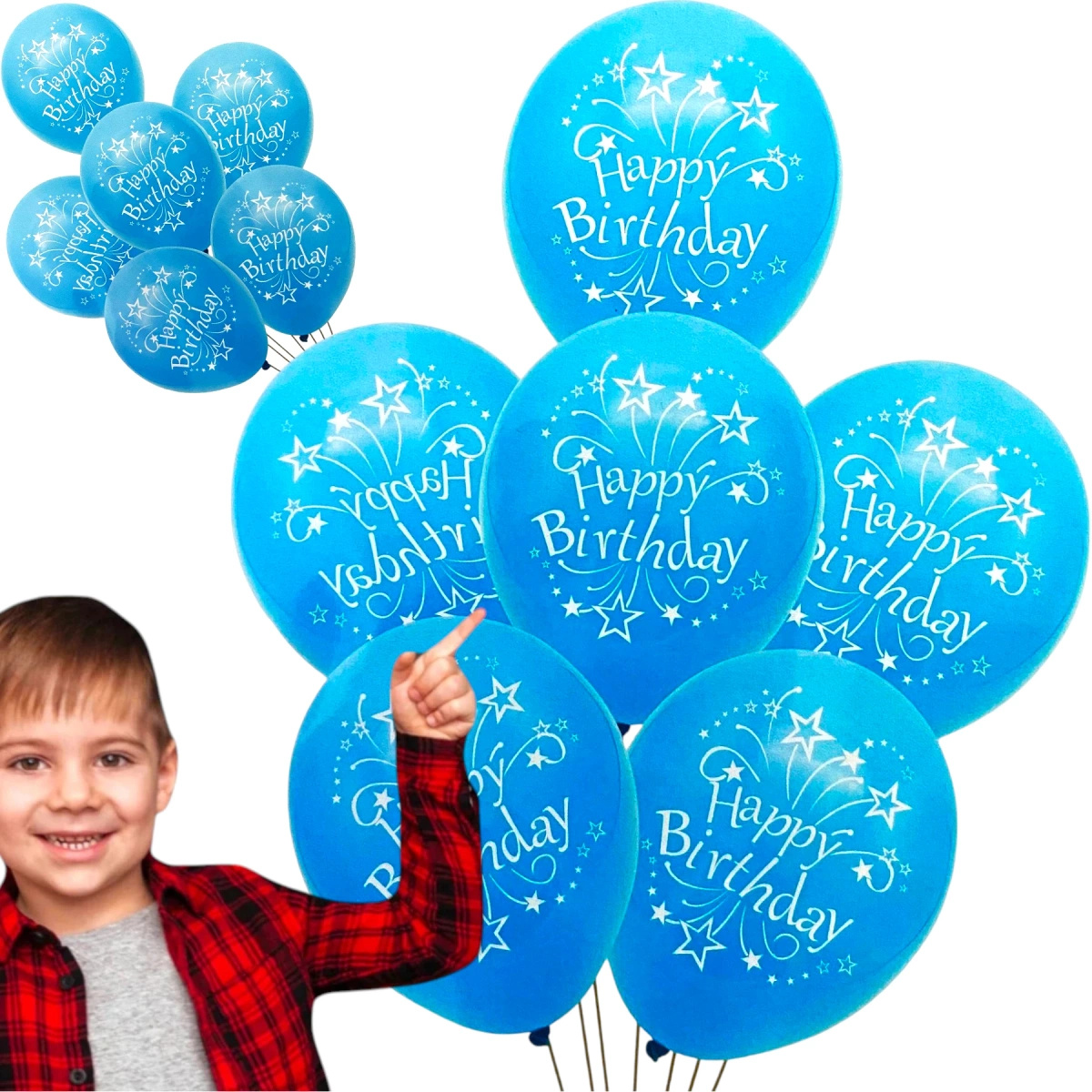 ZESTAW BALONÓW URODZINOWYCH BALONY NA URODZINY 30CM HAPPY BIRTHDAY 6szt