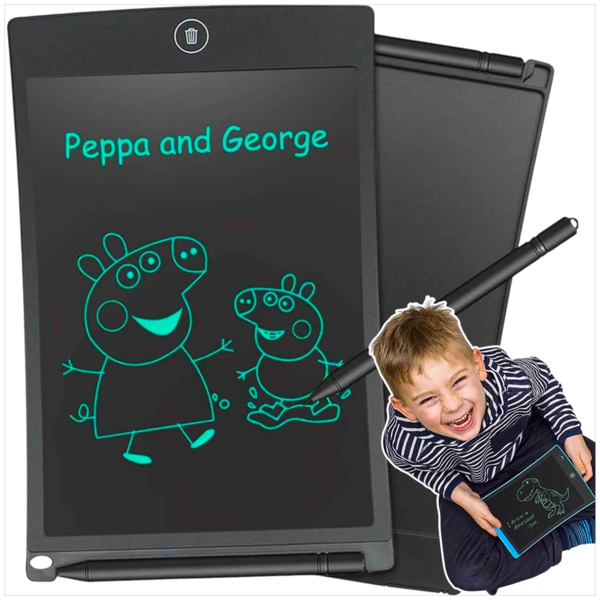 DUŻY TABLET DLA DZIECI DO RYSOWANIA MAGICZNA TABLICA ZNIKOPIS 10 CALI 10''