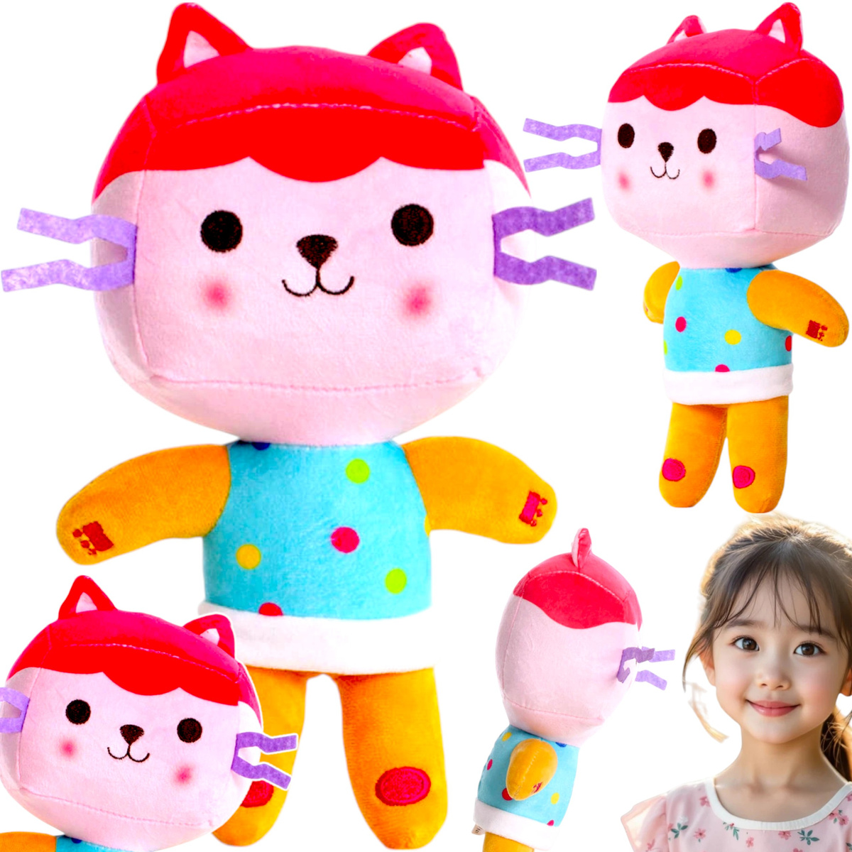 KOCI DOMEK GABI PLUSZOWA MASKOTKA TEKTURZĄTKO 31CM KOTEK Z BAJKI PLUSZAK