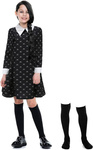SUKIENKA WEDNESDAY ADDAMS PRZEBRANIE NA HALLOWEEN W CZASZKI KOSTIUM rozm L