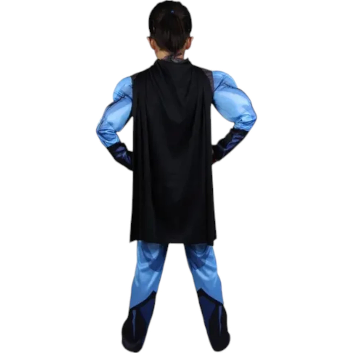 STRÓJ DLA CHŁOPCA PRZEBRANIE BATMAN PELERYNA GRUBY Z MIĘŚNIAMI roz 116-122