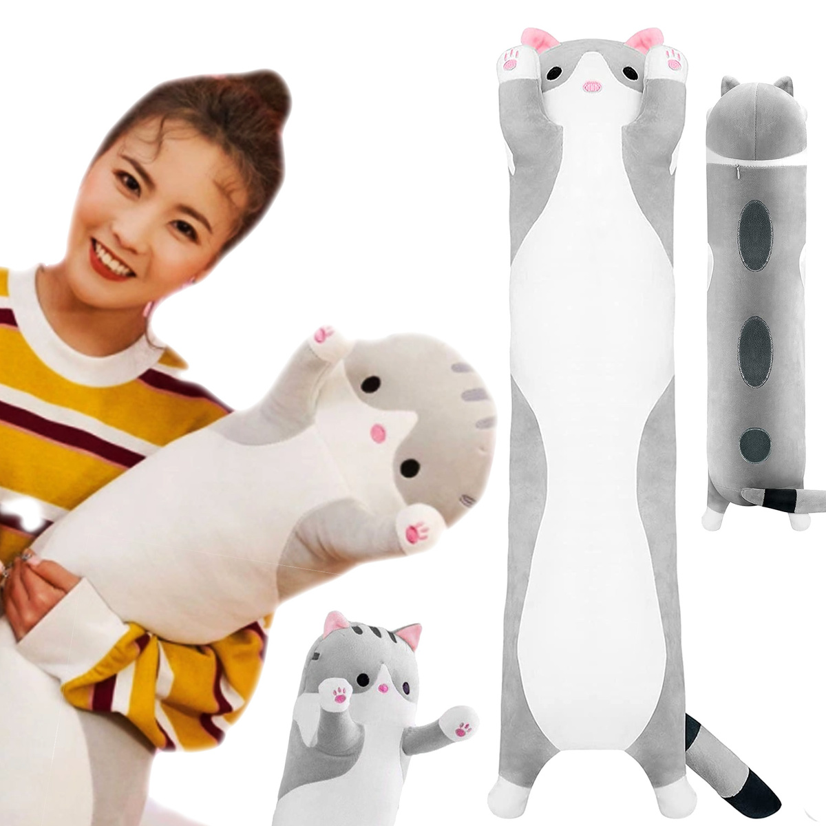 PODUSZKA PLUSZOWA MASKOTKA DŁUGI KOT ZAGŁÓWEK 70cm