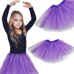Tiulowa Spódniczka Fioletowa Brokatowa 40cm