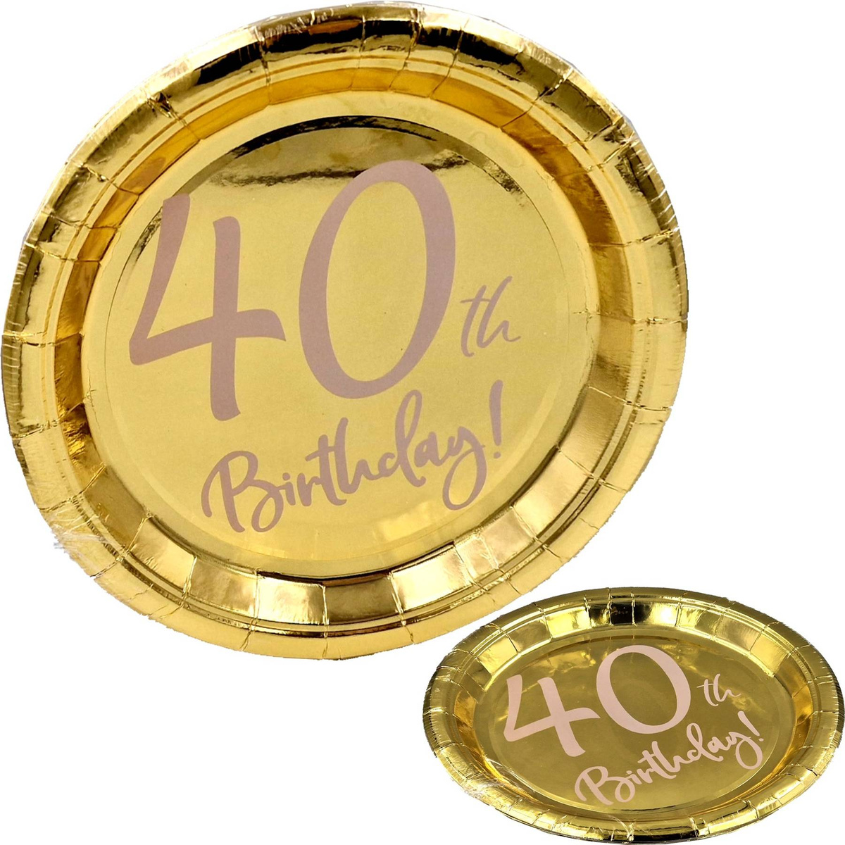 6x TALERZYKI PAPIEROWE ZŁOTE 40 URODZINY ZESTAW EKOLOGICZNE
