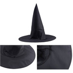 KAPELUSZ WIEDŹMY CZARODZIEJA CZAROWNICY CZARNY STRÓJ NA HALLOWEEN CZARNY
