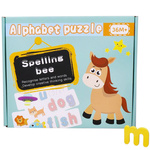 PUZZLE DREWNIANE UKŁADANKA NAUKA ANGIELSKIEGO DLA NAJMŁODSZYCH SŁÓWKA ABC