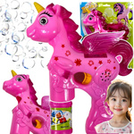 PISTOLET DO BANIEK DLA DZIEWCZYNKI JEDNOROŻEC + 2x PŁYN BAŃKI MYDLANE PEGAZ