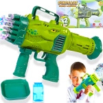 PISTOLET DO BANIEK MYDLANYCH AUTOMAT DINOZAUR MASZYNKA BAŃKI MYDLANE + PŁYN