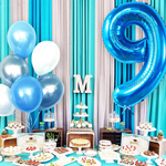 BALON FOLIOWY CYFRA 9 NIEBIESKI  NA URODZINY IMPREZĘ JUBILEUSZ 100cm