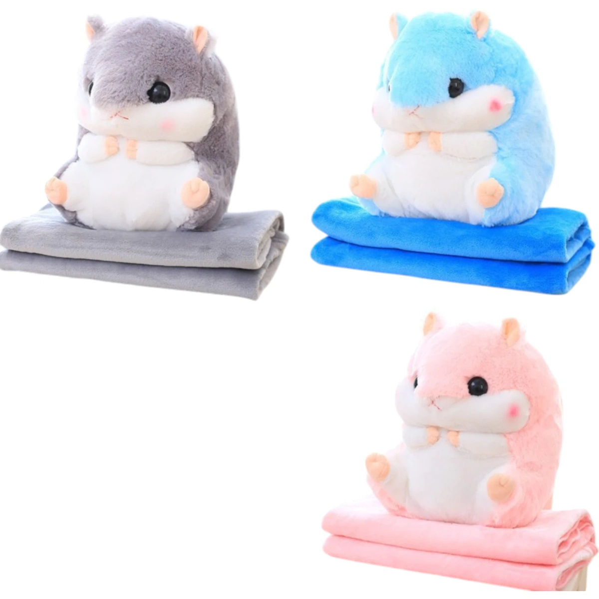 CHOMIK Z KOCYKIEM DUŻA MASKOTKA PRZYTULANKA PODUSZKA KOCYK PLUSZAK 35CM