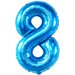 BALON FOLIOWY CYFRA 8 NIEBIESKI NA URODZINY IMPREZĘ JUBILEUSZ 100cm