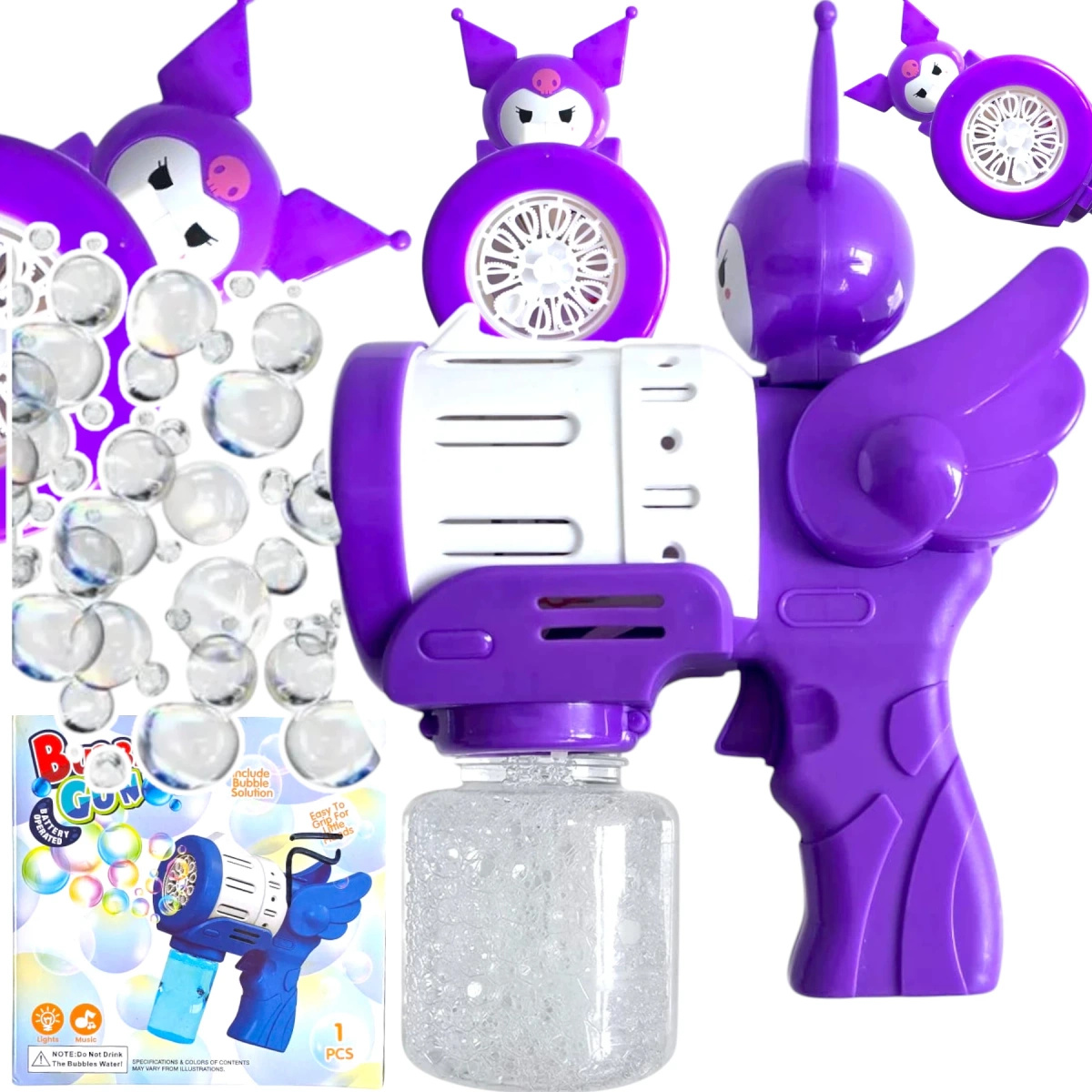 PISTOLET DO BANIEK MYDLANYCH KUROMI AUTOMAT BAŃKI MYDLANE PŁYN WYRZUTNIA