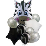 BALONY DLA DZIECI ZEBRA GWIAZDKI ZESTAW BALONÓW NA URODZINY 9szt HEL