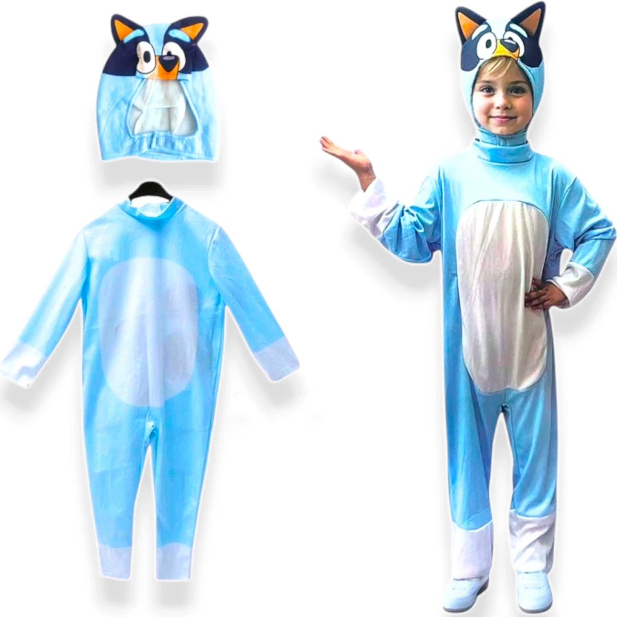 BLUEY I BINGO PRZEBRANIE DLA DZIECI KOSTIUM + MASKA ROZMIAR 110-120  NA BAL