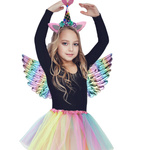 STRÓJ DLA DZIEWCZYNKI JEDNOROŻEC PEGAZ TĘCZOWY SPÓDNICZKA OPASKA PRZEBRANIE