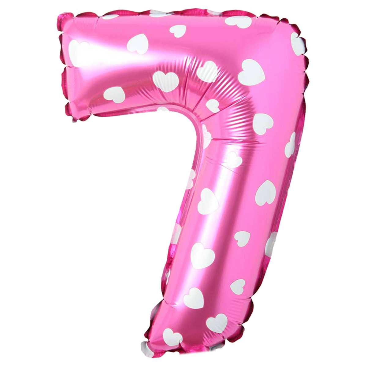 BALON FOLIOWY CYFRA 7 RÓŻOWY W SERCA NA URODZINY IMPREZĘ DLA DZIECI 100cm