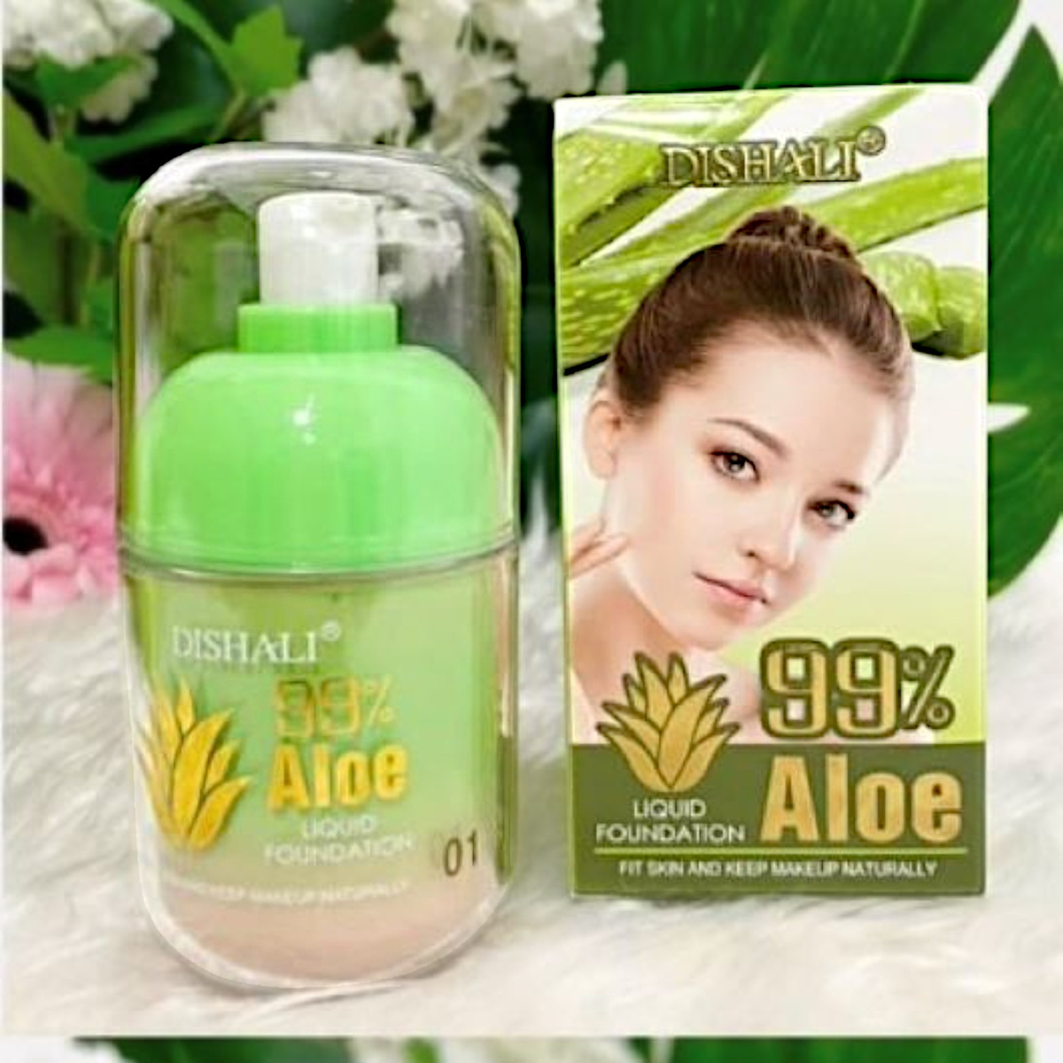 DISHALI NAWILŻAJĄCY LEKKI PODKŁAD 99% ALOES NATURALNY EFEKT IDEALNE KRYCIE