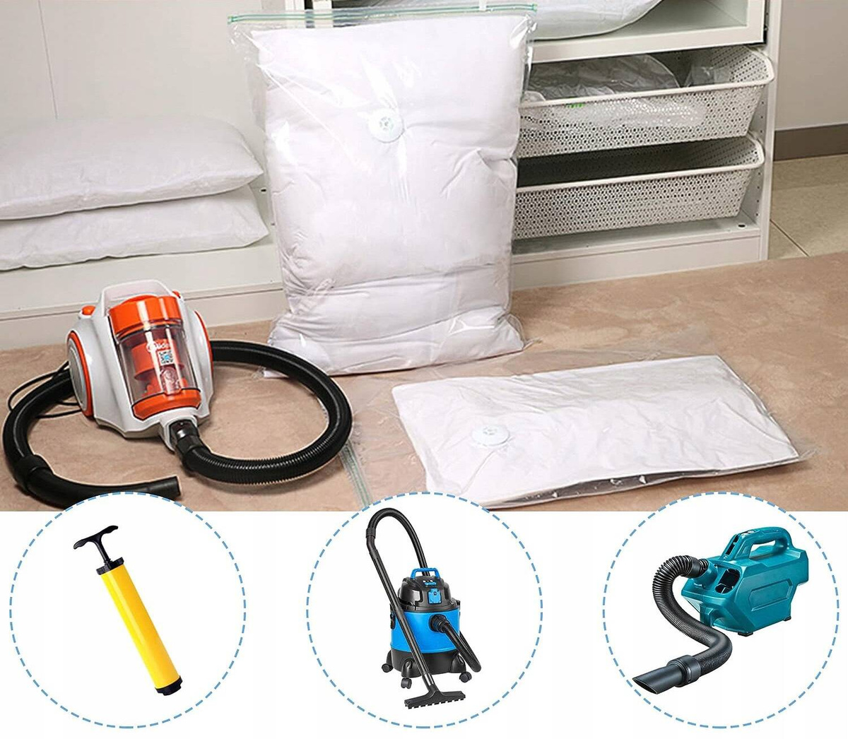 WOREK PRÓŻNIOWY 60 x  80 CM DUŻY GRUBY NA UBRANIA POŚCIEL WORKI PRÓŻNIOWE