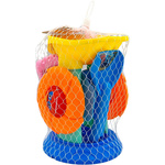 ZESTAW ZABAWEK DO ZABAWY W PIASKU 5w1 MŁYNEK GRABKI ŁOPATA FOREMKI NA PLAŻĘ