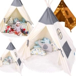 NAMIOT DLA DZIECI TIPI WIGWAM BAZA STABILNY + MIĘKKA MATA + LAMPKI LED