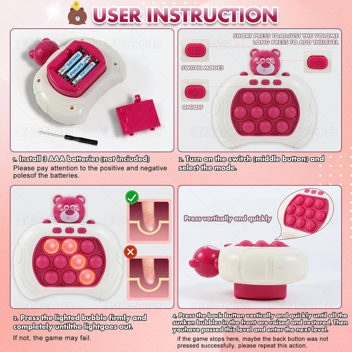 GRA POP IT FAST PUSH ANTYSTRESOWA ZRĘCZNOŚCIOWA BĄBELKI ELEKTRYCZNA KONSOLA